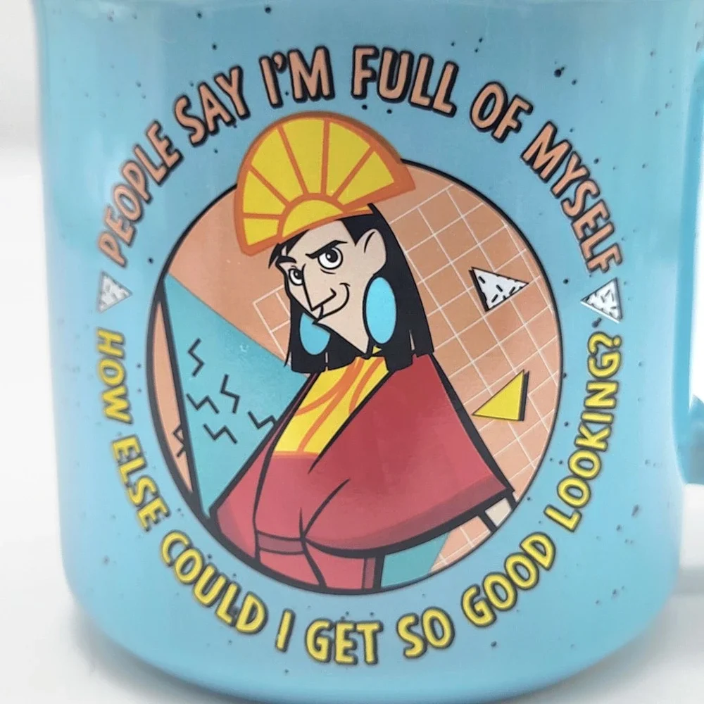 Disney Emperors New Groove Kuzco Camper Mug Silver Buffalo Full Of Myself 20 Oz